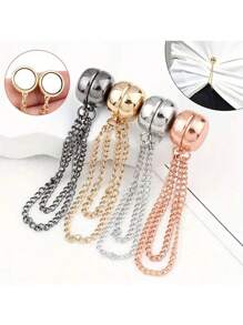 Nahtloser rutschfester Metallclip zum Säumen von Hosen und Eimerhüten, magnetischer Randclip, geeignet für Hosen und Ärmel, abnehmbar, ohne Nägel oder Nähen, Metallclip zum Kürzen und Straffen, T-Shirt mit verstellbarem Schnallenverschluss zum Verkürzen von Kleidung, lange fixierte Schnalle, magnetische Mutterschnalle, Taillenschnalle