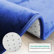 3PC Bathroom Rug Memory Foam Bath Mat Set - Small Large And Contour Bath Rugs - Blue - View 5