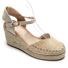 Sandales Compensées Alpargatas Elégantes - Estilo Bohème Chic - Beis - Ver 6