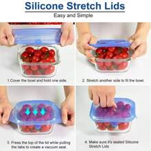 Stretchable Silicone Kitchen Lid, 6-Piece Accessory, Reusable, Airtight, For Food Packaging, Keeps Food Fresh - Random - View 3