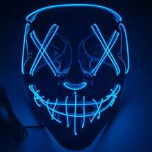 1 pieza Máscara de plástico de estilo callejero, diseño que brilla en la oscuridad para fiestas de baile, juegos y Halloween