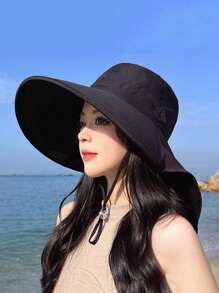 1pc Summer Sun Hat, Wide Brim UV Protection, Unisex Bucket Hat With Neck Cover, Suitable For Outdoor Activities Like Hiking, Fishing (Adjustable Strap Style May Vary Due To Production Batch) - A - View 23