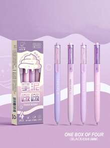 4 Pcs Gel Pen, High Aesthetic Value, Simple And Fast Drying Pen, 0.5mm CS Nib, Smooth And Creative Signature Pen, Suitable For School And Office Use. - Multicolor - View 8