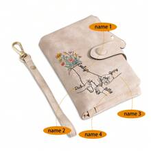 1 Stück Portemonnaie mit individuellem Namen, personalisierte Namen von Familienmitgliedern, Weihnachtsgeschenke für Damen, Neujahrgeschenke, personalisiertes Damen-Portemonnaie, Geburtstagsgeschenk für sie, personalisiertes Muttertagsgeschenk Valentinstag, Geldbörsen und Taschen für Frauen