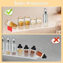 2 Stücke Acryl Gewürzregal Wandmontage 38,1cm klare schwebende Regale, unsichtbar hängend Bücherbord für Küche, Büro, Badezimmer