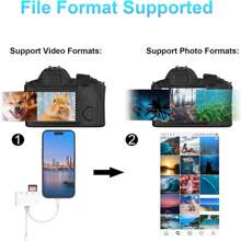 1pc SD Card Reader 2-In-1 USB Adapter, SD Card Viewer With SD/TF Card USB 3.0 Adapter Memory Card Reader Compatible With MacBook/IPad/ 17 Pro Max/17 Pro/17/Air/16/15/14/13/12/11/XS/XR/8/7/6, Series, Plug And Play - White - View 7