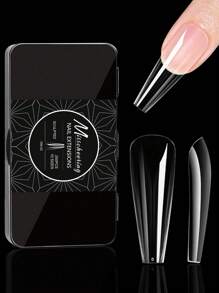 250/500/600pcs Soft Gel Tip Box Natural Or Sculpted Ballet/Coffin/Almond/Square Fake Nails Front Ultra-Thin End Thickened Hard Full Cover Nail Tips Premium Quality Press On Nails Nail Supplies