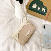 1pc Women's Wrist Wallet, Solid Color Cute Minimalist Medium-Long Zipper Coin Purse, PU Leather Light Color Student Hand Clutch Multi-Card Short Wallet, Suitable For Daily Life, Commuting, School And Gift - Multicolor - View 10