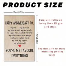 1 pièce Cartes d'anniversaire de mariage heureuses pour maris et épouses, cartes d'anniversaire de mariage douces pour couples, cartes d'anniversaire romantiques pour petits amis et petites amies, cartes de 4,72 po * 6,69 po