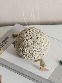 1 Stück einfacher schwarzer Betonloch-Duftstoffverteiler, runder Duftstein aus Harz & Räucherstäbchenhalter Aromatherapie Accessoire, geeignet für Meditation, Heimdekoration, Küche, Café, perfektes Einweihungsgeschenk