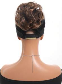 凌乱合成发髻 发圈波浪发髻 弹力发圈发饰 新娘发饰 简单发髻 适合女士女孩日常/派对/婚礼