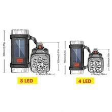 Rechargeable Portable Hand Lamp 8/4 LED Powerful Flashlight Outdoor Camping Solar Charging Light USB Torch With COB Work Lantern - Black - View 3