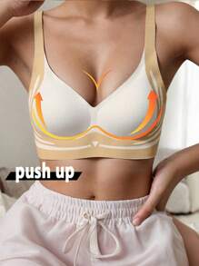 Sujetadores push-up, sujetadores acolchados sin costuras, bralettes para mujeres, sostenes sin alambres para mujeres, sujetadores con soporte ligero para el pecho, sujetadores con moldeo de busto, lencería para mujeres, ropa interior femenina