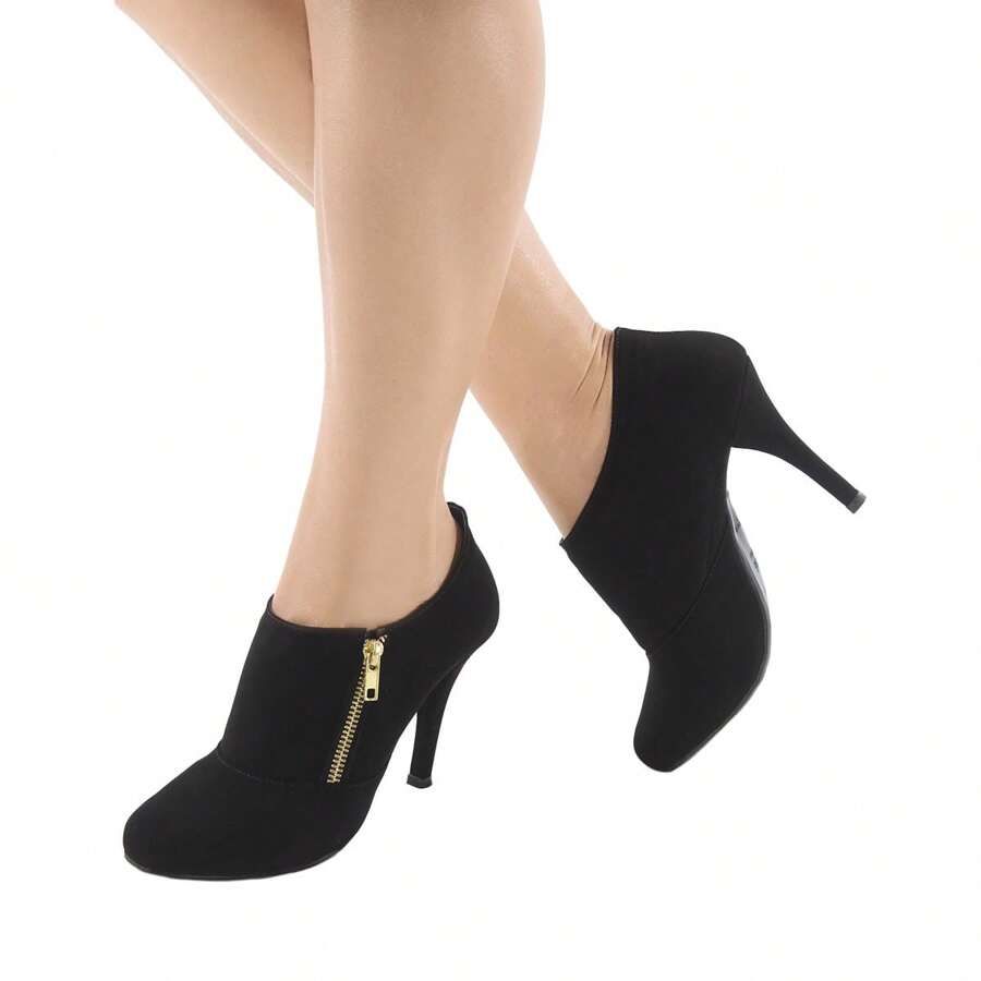 Bota Feminina Cano Médio Salto Médio Confortável Blogueira Moda 1506