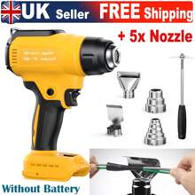 Cordless Heat Gun For Dewalt 18V / 20V Battery 350W Hot Air Gun, Portable Heat Gun With 4 Nozzles, For DIY Crafts, PVC Shrinking (Only Tool, No Battery) Tools - Yellow - View 1
