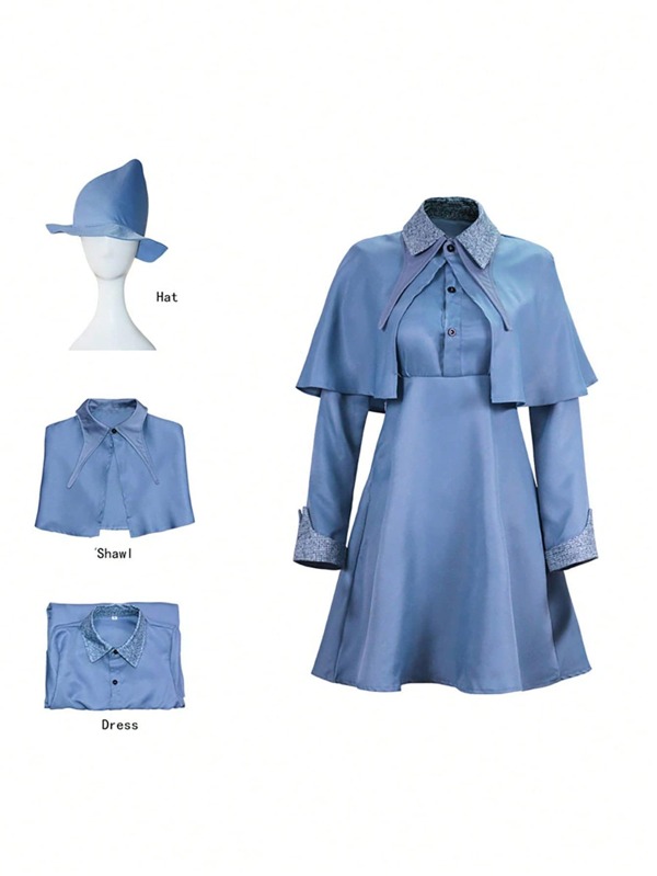In Stock Fleur Delacour COS Costume, Beauxbatons School Uniform For Women, Halloween Cosplay