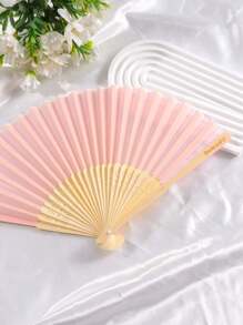5pcs&1pc Silk Folding Fan, Black And White Fan For Bride And Bridesmaids, Bachelorette Party Wedding Bridal Shower Decoration, Bridesmaid Gift Wedding Decoration, Perfect For Wedding, Dance, Photography And Cheongsam Accessories - Elegant And Convenient Accessories For Any Occasion