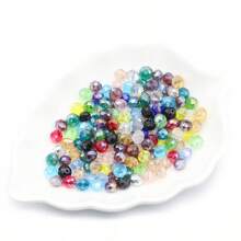 100pcs 8mm Multi-Colored Faceted Czech Glass Round Crystal Beads - Suitable For DIY Jewelry, Charm Necklaces And Bracelet Making