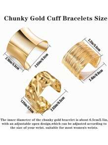 Fashionable Simple Personalized Thick Cuff Women's Daily Accessories, Punk Style Jewelry Suitable For Holidays And Gifting