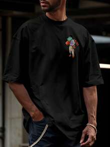 Camisa Camiseta Oversized Streetwear Dragão Chinês Vintage Retrô Old School REF 7162 VEST NERD - Preto - Visão 4