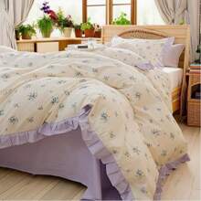 Vclife Vintage Floral Comforter Set Four Sizes, All Seasons Muslin Cotton Bedding Set, 3 Pieces Farmhouse Shabby Chic Jacquard Floral Comforter Set Perfect For Women And Men - 化纖印花被子-序曲 - 查看 6