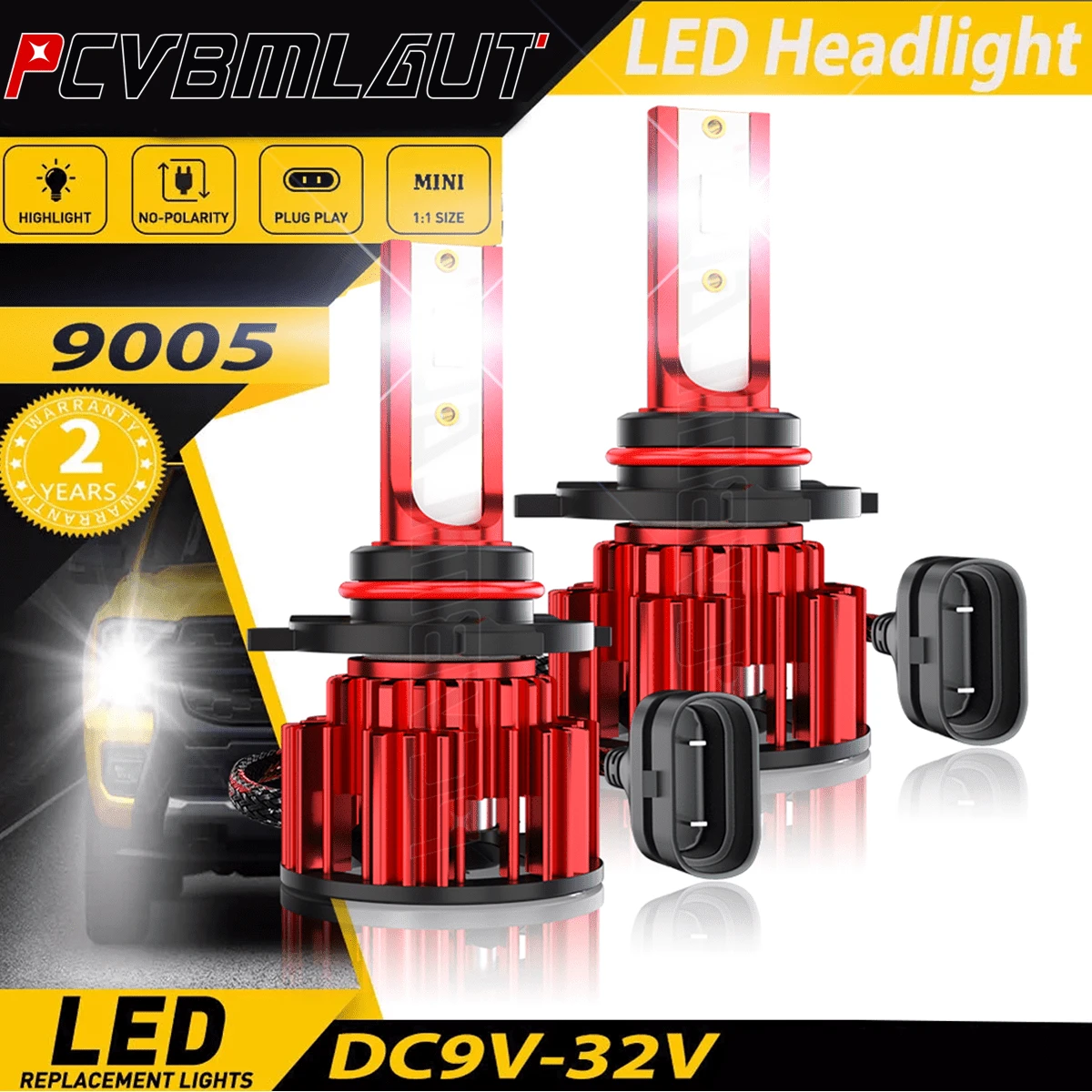 Kit de bombillas LED 9005 CANBUS súper brillantes de 18000LM para haz alto/bajo - Blanco