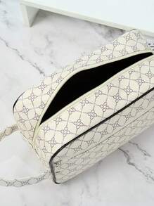 Bolso de mano, bolso de muñeca, bolso de tocador para hombre de gran capacidad, impermeable y ligero, adecuado para universidad, negocios, viajes, de piel de estilo retro y sencillo. Regalo perfecto para Navidad, Día de San Valentín, primavera o verano