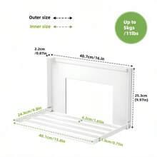 1 pieza Estilo japonés Estante de almacenamiento lateral plegable para lavadora con Adsorción magnética, no requiere instalación - Blanco - Ver 5