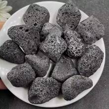 1/3/5 piezas de piedras geoda de roca volcánica natural porosa y original - ideal para difusores de aceites esenciales, acuarios y macetas | Piedras de decoración para el hogar auténticas - Gris Oscuro - Ver 3