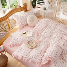 Vclife Vintage Floral Comforter Set Four Sizes, All Seasons Muslin Cotton Bedding Set, 3 Pieces Farmhouse Shabby Chic Jacquard Floral Comforter Set Perfect For Women And Men - Chăn in sợi hóa học-Loli - Xem 6