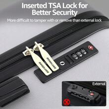 GOODLUGG Hardshell Carry-Ons With TSA Lock And Spinner Wheels, Silver, 20 Inch Cabin Bag, Hardshell Stuicase With Aluminum Telescopic Handle - Silver - View 6