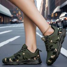 2025 Women's Fashion Versatile Breathable Non-Slip Lightweight Outdoor Camouflage Casual Sports Shoes, Non-Slip Outdoor Hiking Walking Jogging Sneakers - Army Green - View 5