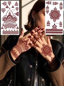 4PCS Disposable Temporary Tattoo Stickers Fake Tattoo For Women Hand Tattoo Diy Body Art Decals