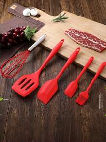 1/6pcs High Temperature Silicone Cookware Set,Barbecue Cooking SetTools , Integrated Design,No Hair Loss, Easy To Clean, Suitable For Barbecue, Cooking, Baking, Soup, Pastry, Cake, Cream, Jam