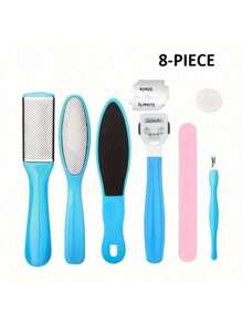 8-Piece Set Of Foot Repair Kit, Foot File Set, Professional Nail And Foot Spa Care Tools, Double-Sided File, Stainless Steel Dead Skin Remover, Callus Tissue Exfoliator, Professional Dead Skin Removal Kit, Calluses Remover, Foot Care Set, Female And Male Foot Care, Trimming And Cleaning Tool Set