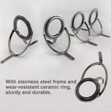 Fishing Rod Guides Fishing Rod Repair Kit Baitcasting/Spinning Rod Guides Ceramics Stainless Steel Carbon Guide Repair 40pcs/60pcs/75pcs