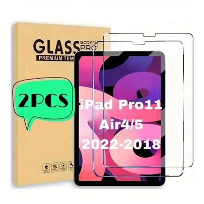 2-częściowa folia ochronna na ekran ze szkła hartowanego, pasująca do wszystkich modeli iPadów - seria iPad, seria iPad Mini, seria iPad Air, seria iPad Pro, trwała ochrona, ultracienka, przejrzystość HD, kompatybilna z etui, bez pęcherzyków powietrza