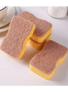 4pcs Blend Dishcloth, Absorbent & Oil-Resistant Kitchen Cleaning Sponge - Yellow - View 11