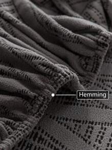 1pc Stretch Sofa Cover, Plaid Floral Pattern Solid Color Style Sofa Slipcover With 3D Design, All Season Sofa Protector Anti-Slip Anti-Scratch For Living Room Bedroom Study, Fits 1 2 3 4 Seater Sofa With Armrests And Backrest - Dark Grey - View 8