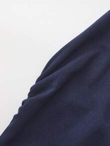 Summer Sexy Solid Color Low Neck Side Slit Backless Halter Top - Royal Blue - View 6