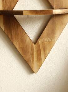 1pc Wooden Wall Mounted Decorative Shelf, For Vase, Rocks, Crystal Display, Home Decor