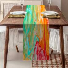 [Nature-Inspired Design] Vibrant Colored Spring Table Runner - Polyester Decor, Suitable For Indoor/Outdoor Dining, Multiple Sizes, Great For Family Gatherings And Seasonal Celebrations - Multicolor - View 60