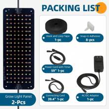 Barrina Ultra-Thin Grow Lights For Indoor Plants, 20W (2 X 10W) Full Spectrum Grow Light Panel With 3/6/12H Auto On/Off Timer For Hydroponics, Seedlings, Succulents, Veg, Flowers & More, 2 Packs - Default - View 8