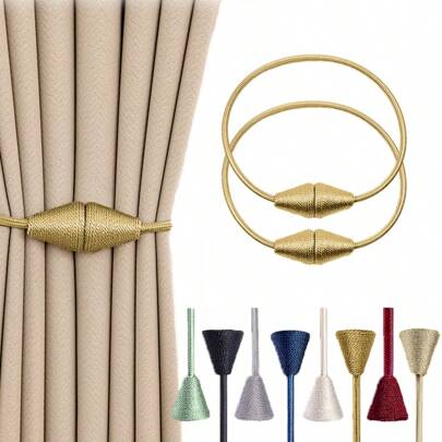 Farfallarossa Magnetic Cone-Shaped Curtain Tiebacks (Set Of 1/2/4/6), Elegant European-Style Woven Design, Easy Curtain Holders, Ideal For Home And Office Decor, Combining Practicality And Aesthetics.