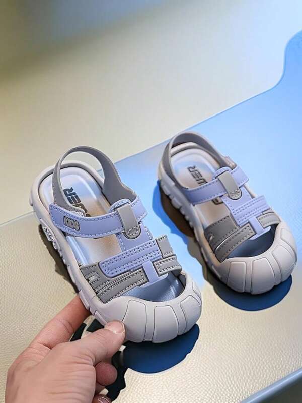 Sandalias de verano transpirables para niños - Bloques de colores de PU ligero con cierre de , punta redonda y suela plana para uso al aire libre, viajes y comodidad casual (unisex niños/niñas)