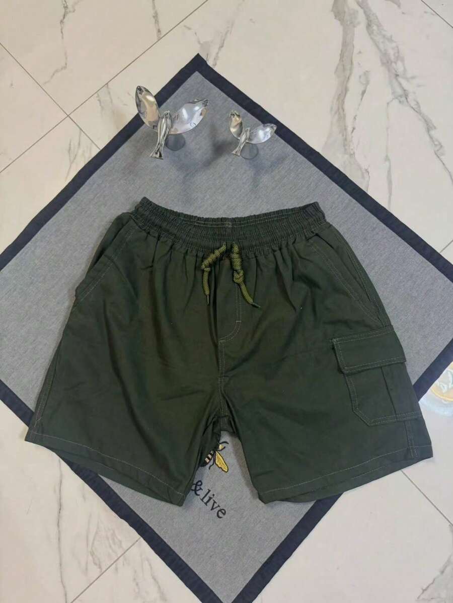 Bermuda Shorts Men's Jogger Cargo Twill With Pocket Basic Summer - 軍綠色 - 查看 1