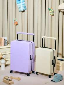 1 Pc Lightweight Luggage Hard Shell Trolley Cases With Spinner Wheels & Cosmetic Bag, Telescopic Handle, Cup Holder, Password Lock, Hardshell Luggage Set 20 Inch, TSA Lock Suitcases, Large Capacity Carry-On Checked Baggage, Hard Hardside Luggage, Lightweight Travel Suitcases, Holiday Vacation Travel Accessories Summer Travel Essentials