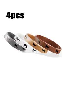4/8/12pcs Cowboy Party Horse Rubber Bracelets Silicone Horse Race Wristbands Western Themed Horse Party Favors Decoration