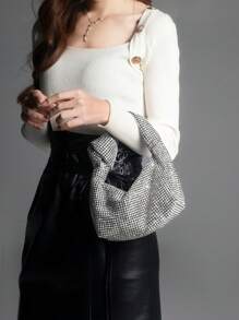 Denhuaki Rhinestones Evening Clutch Bag Purses And Handbag Luxury Designer Shiny Crystal Clutch Purse - 銀色 - 查看 5