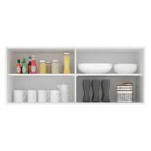 Mueble Superior Cocina 2 Puertas Vidrio Reflex Madesa 120cm Color Blanco - Blanco - Ver 4
